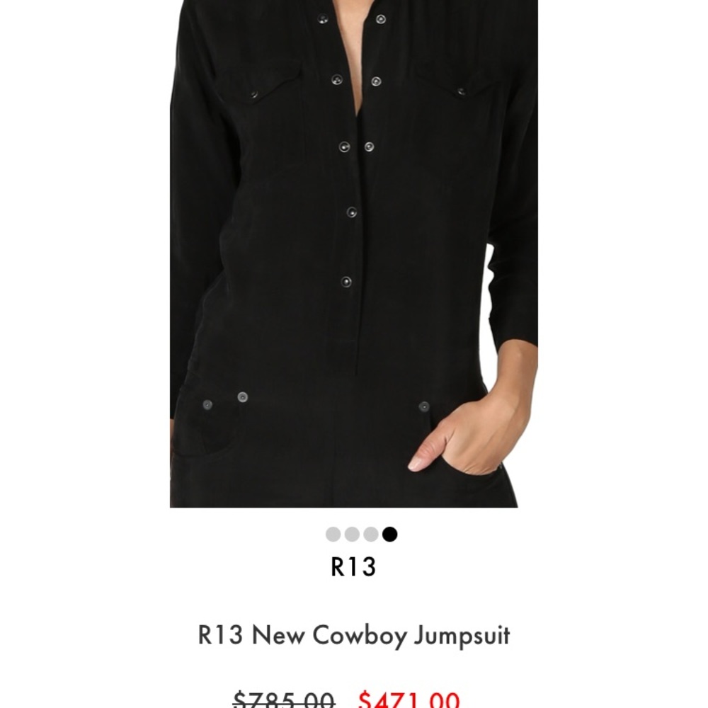 R13 New Cowboy Jumpsuit M - Picture 3 of 5
